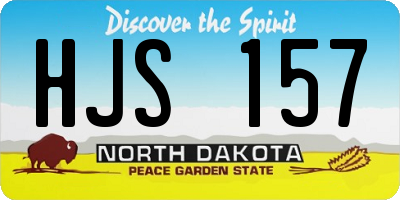 ND license plate HJS157