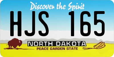 ND license plate HJS165