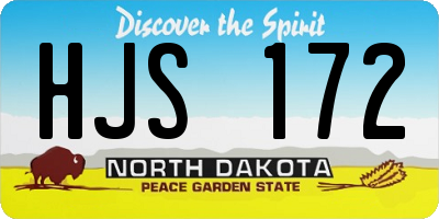 ND license plate HJS172