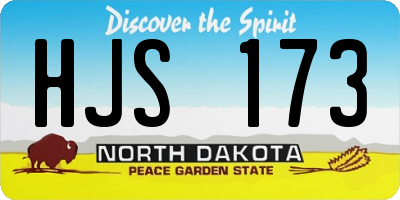 ND license plate HJS173