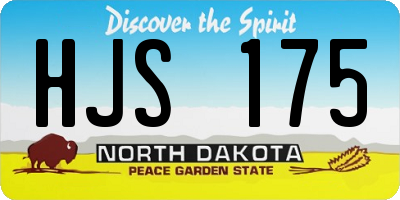 ND license plate HJS175