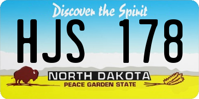 ND license plate HJS178