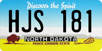 ND license plate HJS181