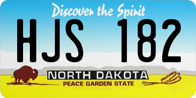 ND license plate HJS182