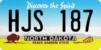 ND license plate HJS187