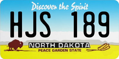 ND license plate HJS189