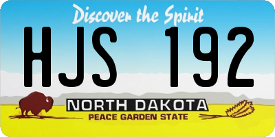 ND license plate HJS192