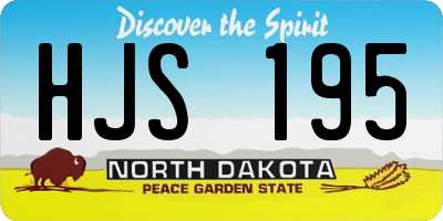 ND license plate HJS195