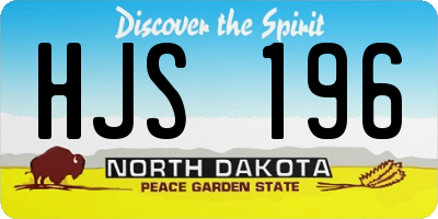 ND license plate HJS196