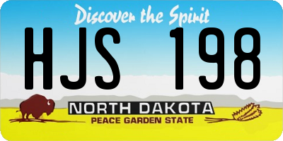 ND license plate HJS198