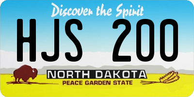 ND license plate HJS200