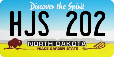 ND license plate HJS202