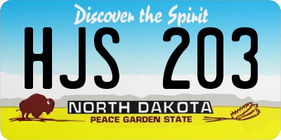 ND license plate HJS203