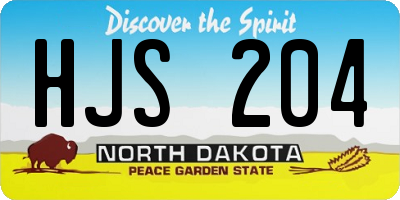ND license plate HJS204