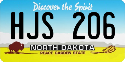 ND license plate HJS206