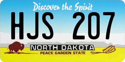 ND license plate HJS207