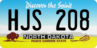 ND license plate HJS208