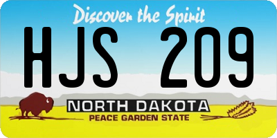 ND license plate HJS209
