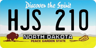 ND license plate HJS210