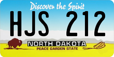 ND license plate HJS212