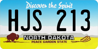 ND license plate HJS213