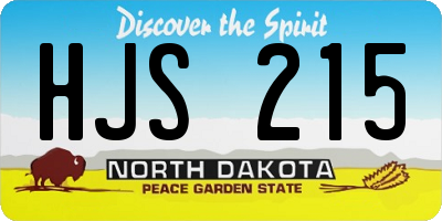 ND license plate HJS215
