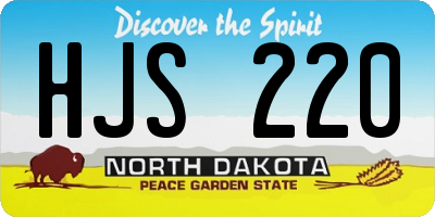 ND license plate HJS220