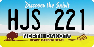 ND license plate HJS221