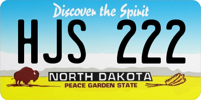 ND license plate HJS222