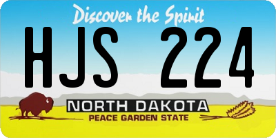ND license plate HJS224