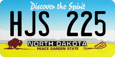 ND license plate HJS225