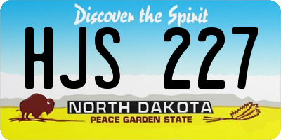 ND license plate HJS227