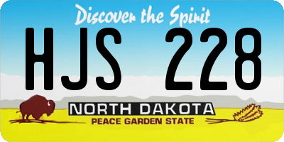 ND license plate HJS228