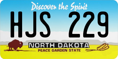 ND license plate HJS229