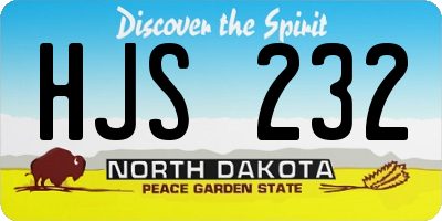 ND license plate HJS232