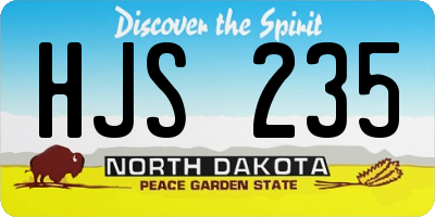 ND license plate HJS235
