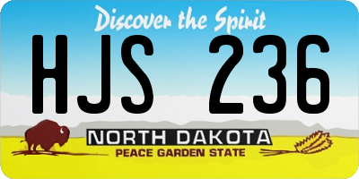 ND license plate HJS236