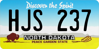 ND license plate HJS237