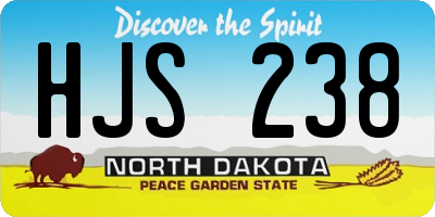 ND license plate HJS238