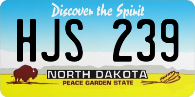 ND license plate HJS239