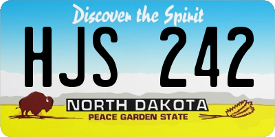 ND license plate HJS242
