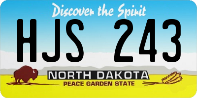 ND license plate HJS243