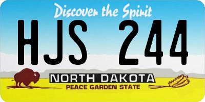 ND license plate HJS244