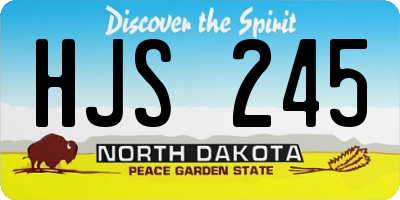 ND license plate HJS245