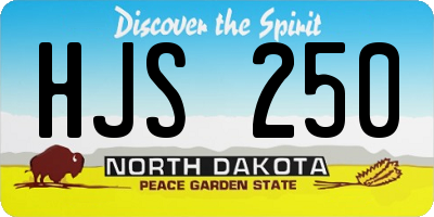 ND license plate HJS250