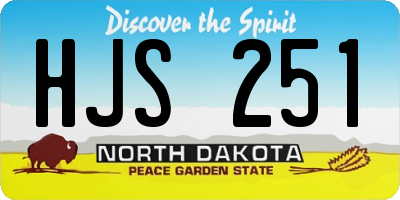 ND license plate HJS251