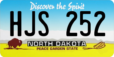 ND license plate HJS252