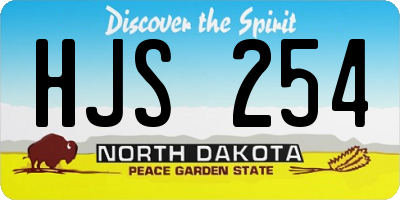 ND license plate HJS254