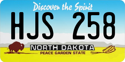 ND license plate HJS258