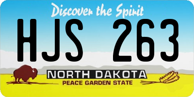 ND license plate HJS263
